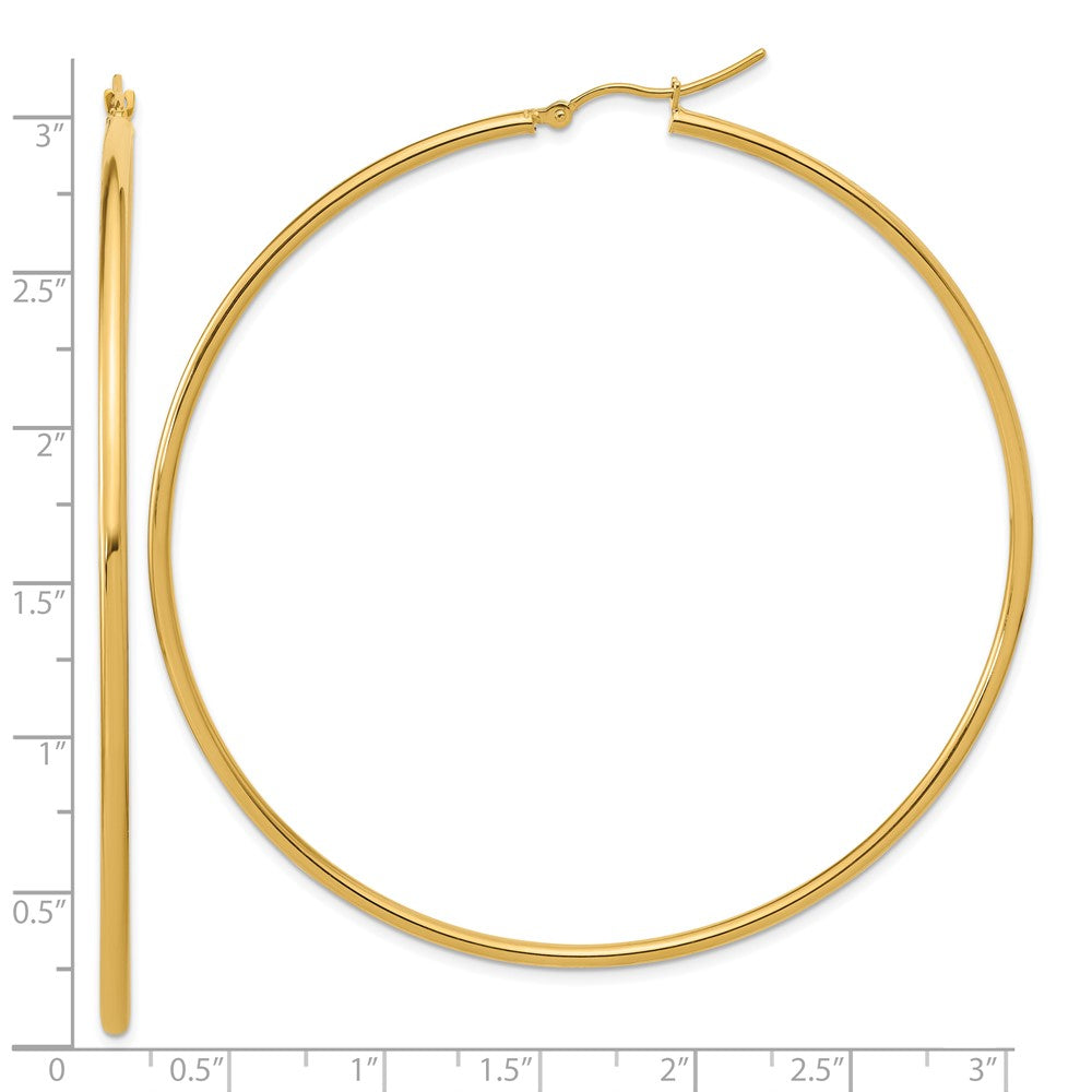 14K Gelbgold Poliert 2x70mm Creolen