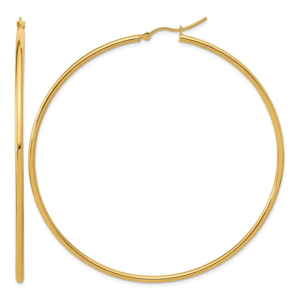 14K Gelbgold Poliert 2x70mm Creolen
