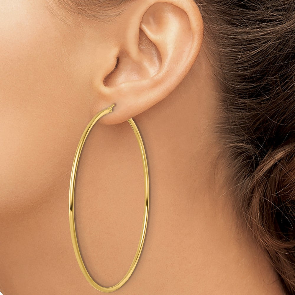 14K Gelbgold Poliert 2x75mm Creolen