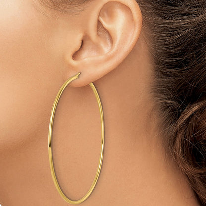 14K Gelbgold Poliert 2x75mm Creolen
