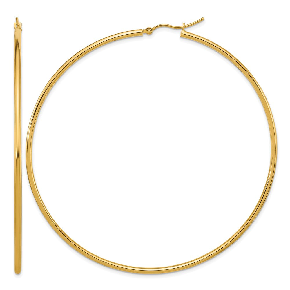 14K Gelbgold Poliert 2x75mm Creolen
