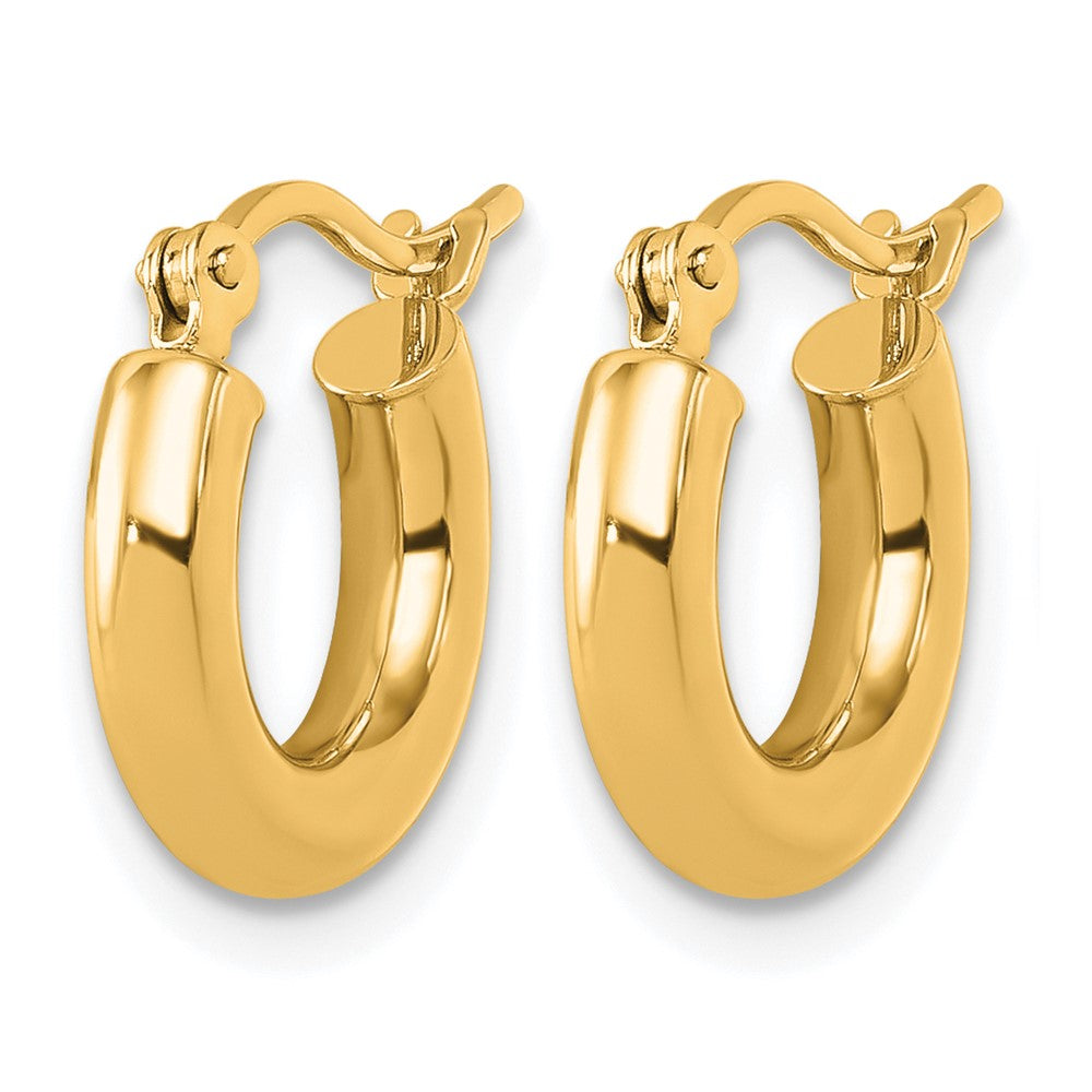 14K Gelbgold Poliert 3mm Creolen