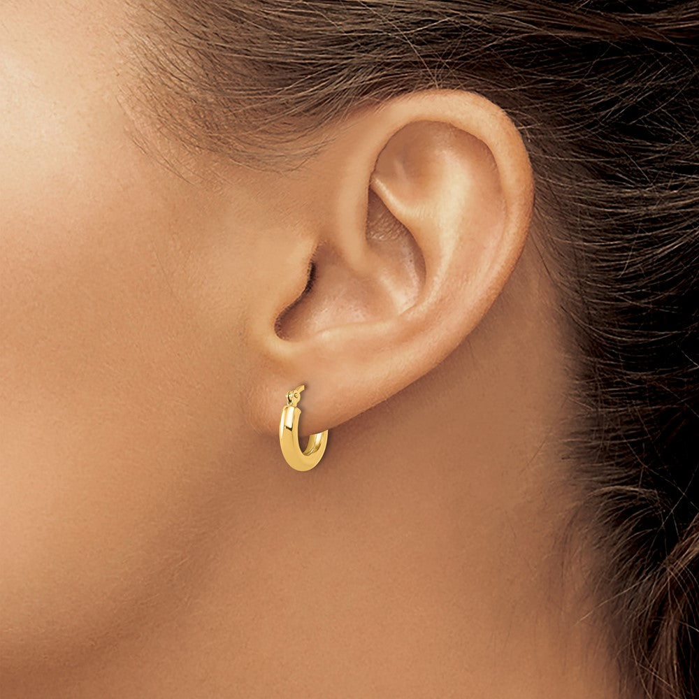 14K Gelbgold Poliert 3mm Creolen