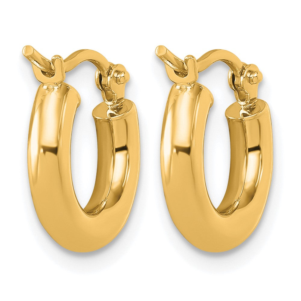 14K Gelbgold Poliert 3mm Creolen