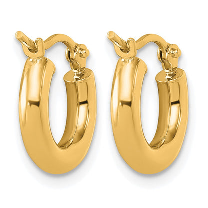 14K Gelbgold Poliert 3mm Creolen