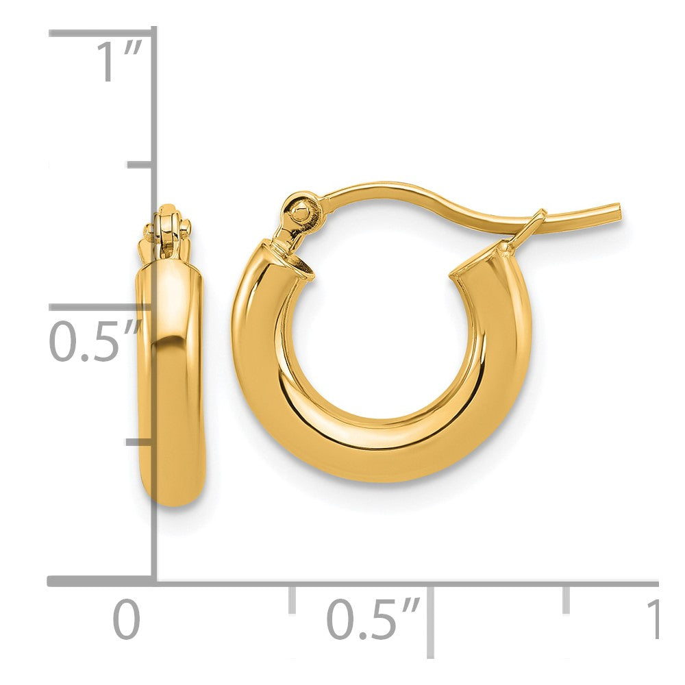 14K Gelbgold Poliert 3mm Creolen
