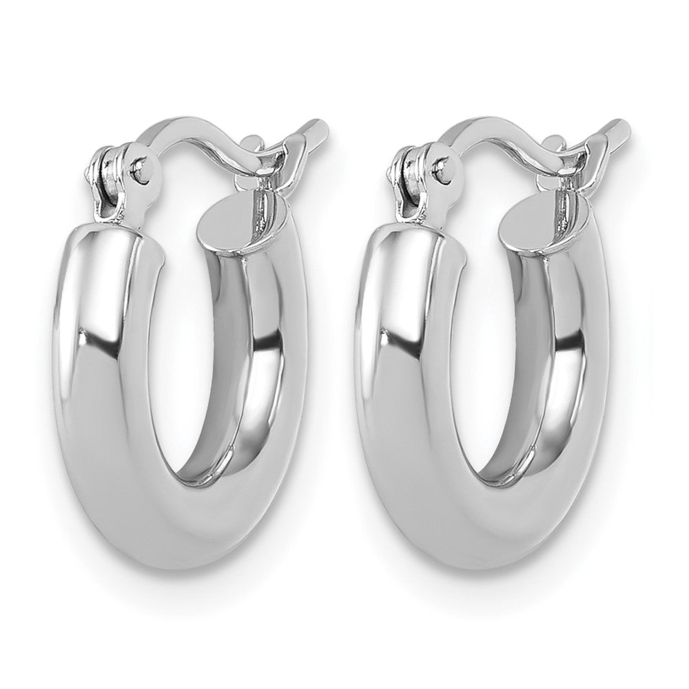 14K Weißgold Poliert 3mm Creolen