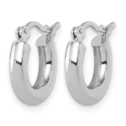 14K Weißgold Poliert 3mm Creolen