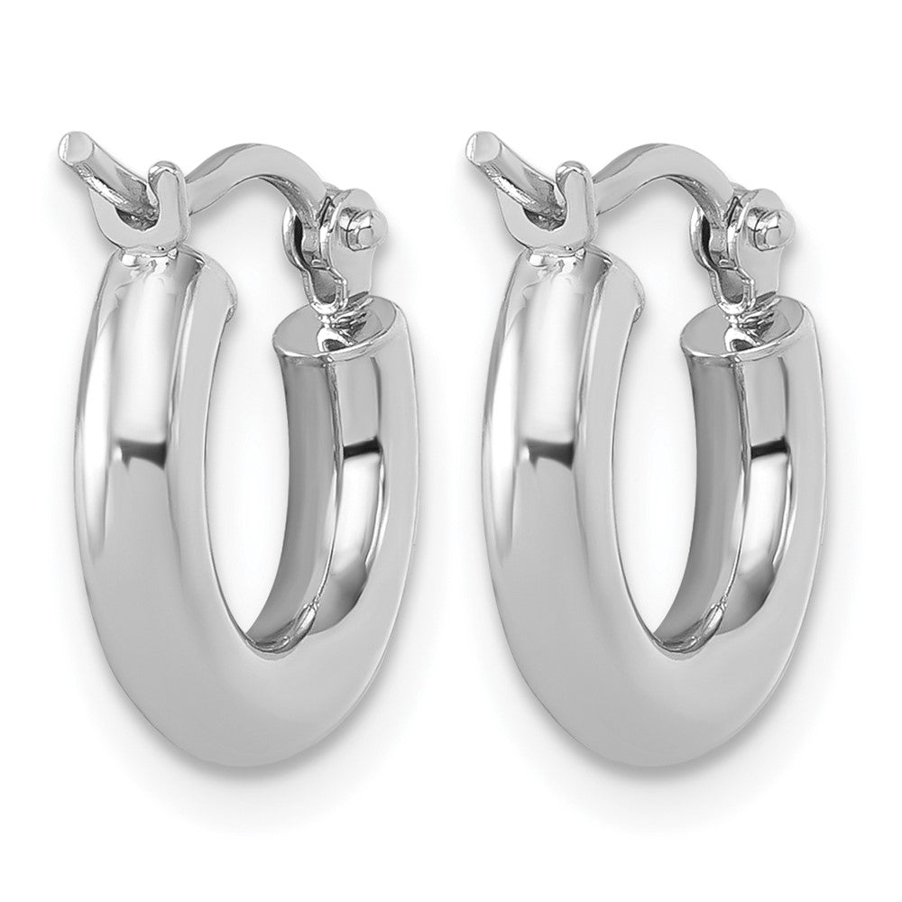 14K Weißgold Poliert 3mm Creolen