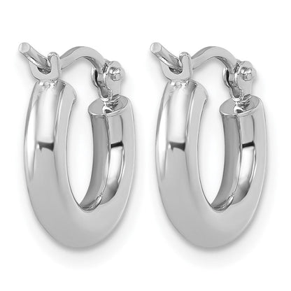 14K Weißgold Poliert 3mm Creolen