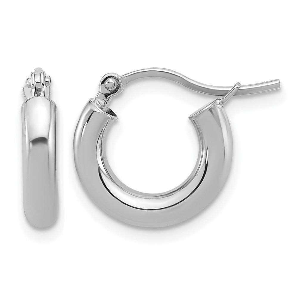 14K Weißgold Poliert 3mm Creolen
