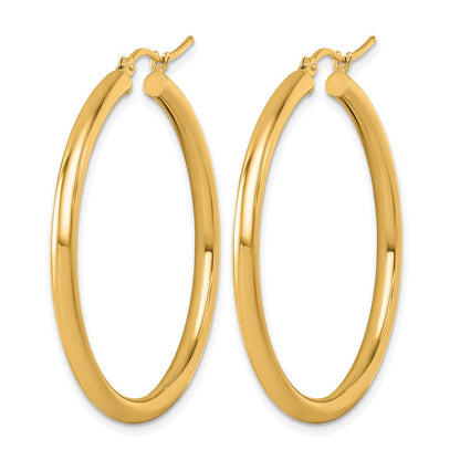 14K Gelbgold Poliert 3mm Creolen