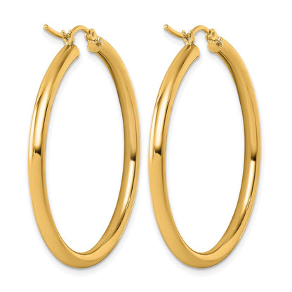 14K Gelbgold Poliert 3mm Creolen