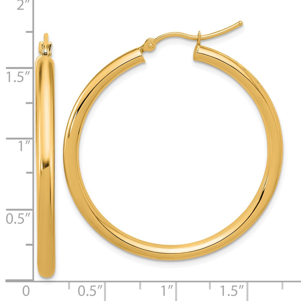 14K Gelbgold Poliert 3mm Creolen