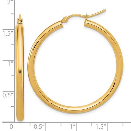 14K Gelbgold Poliert 3mm Creolen
