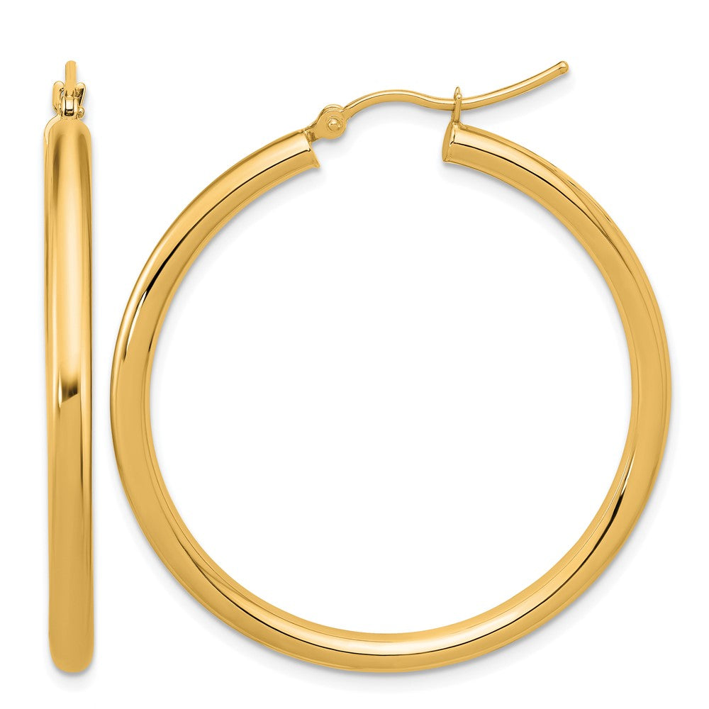14K Gelbgold Poliert 3mm Creolen