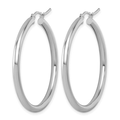 14K Weißgold Poliert 3mm Creolen