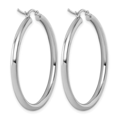 14K Weißgold Poliert 3mm Creolen