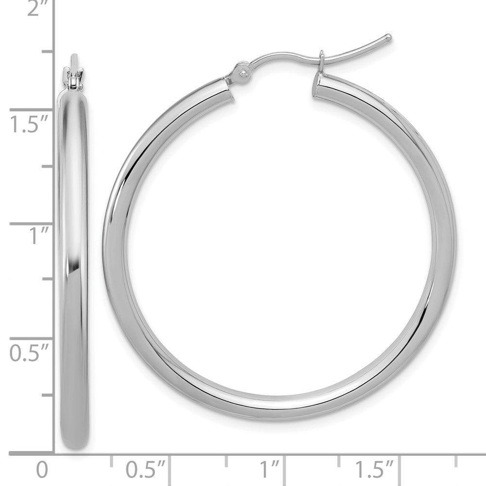 14K Weißgold Poliert 3mm Creolen