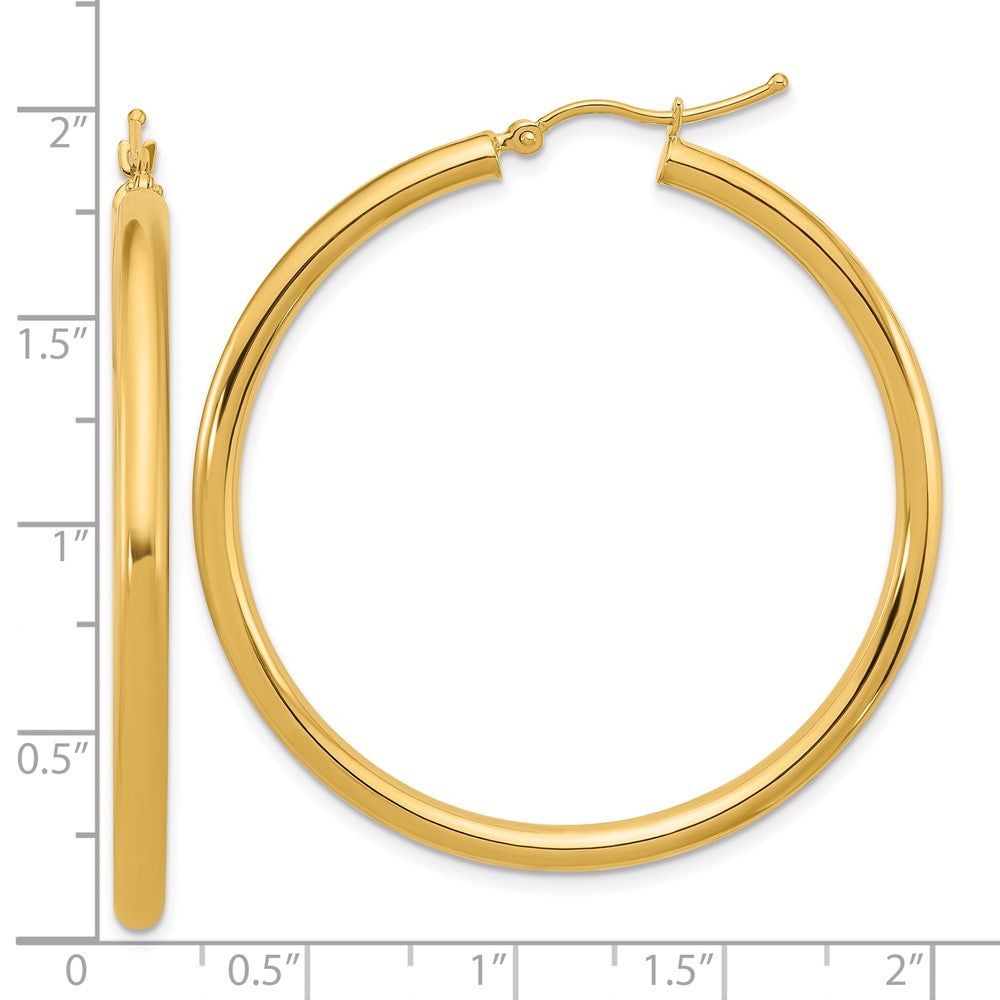 14K Gelbgold Poliert 3mm Creolen