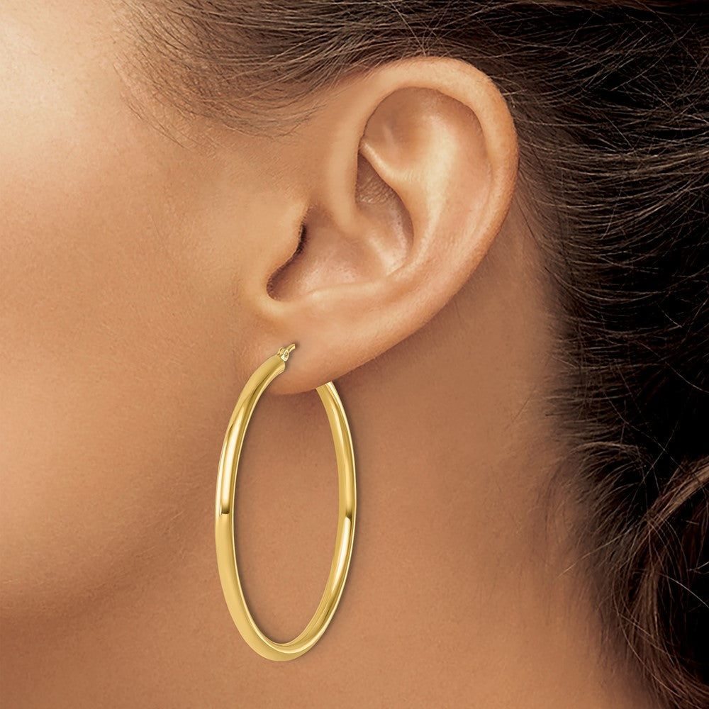 14K Gelbgold Poliert 3mm Creolen