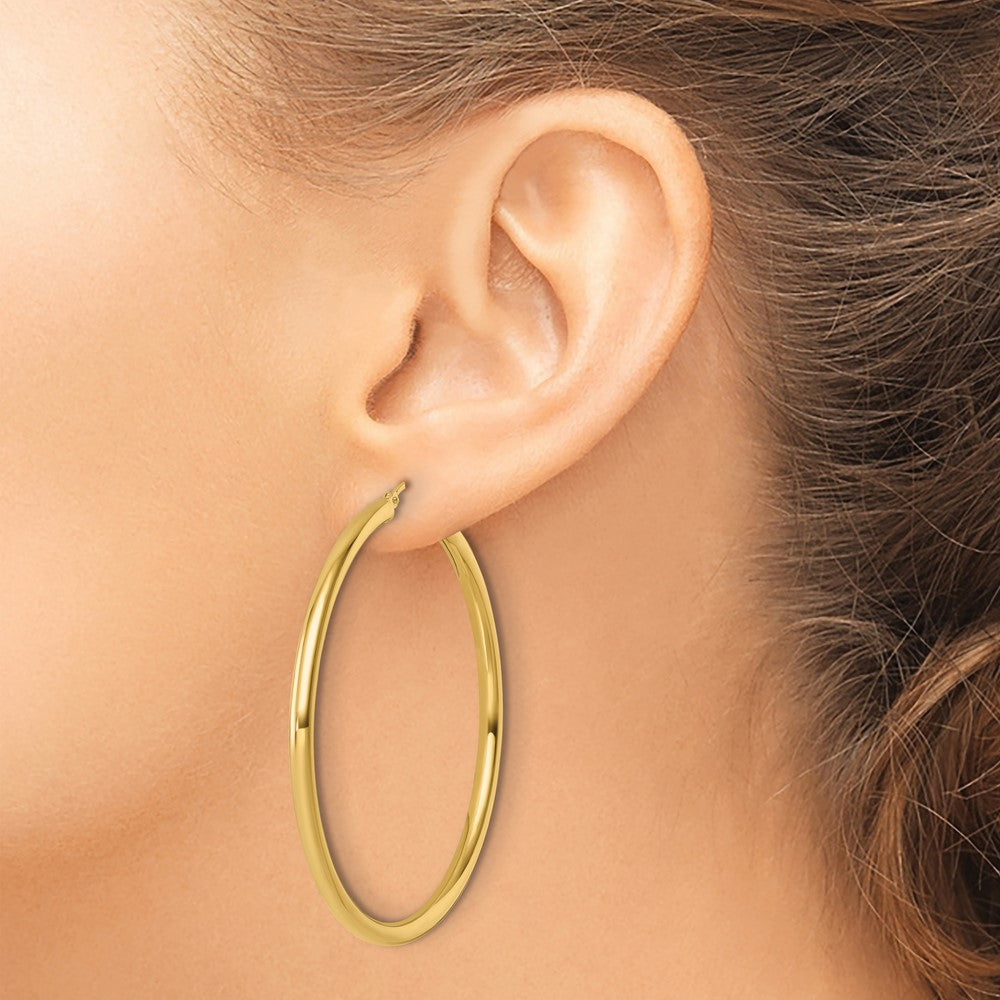 14K Gelbgold Poliert 3mm Creolen