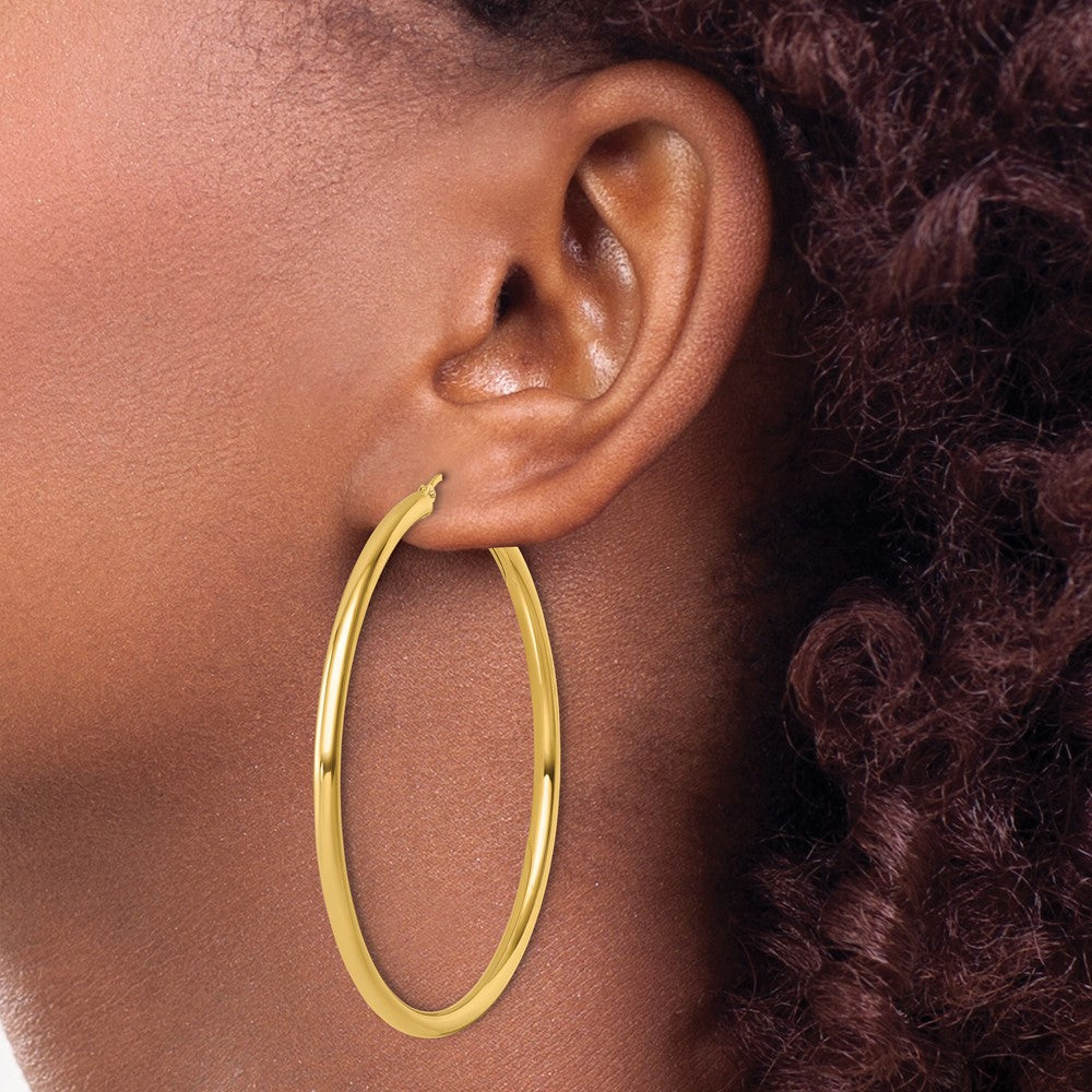 14K Gelbgold Poliert 3mm Creolen