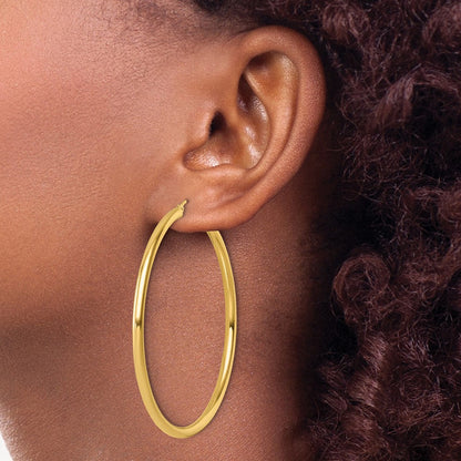 14K Gelbgold Poliert 3mm Creolen