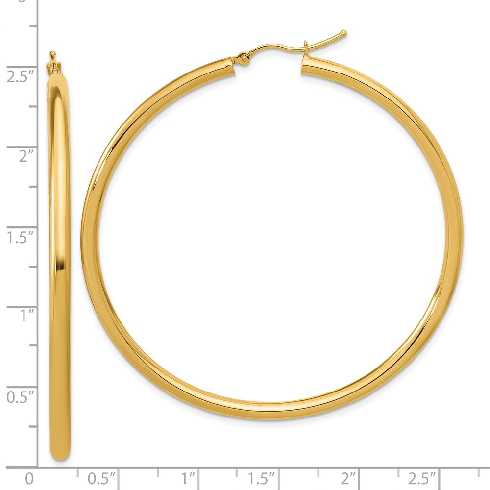 14K Gelbgold Poliert 3mm Creolen