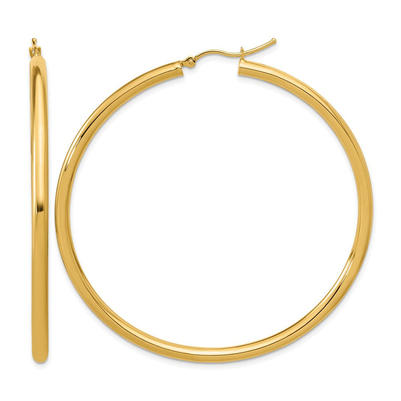 14K Gelbgold Poliert 3mm Creolen