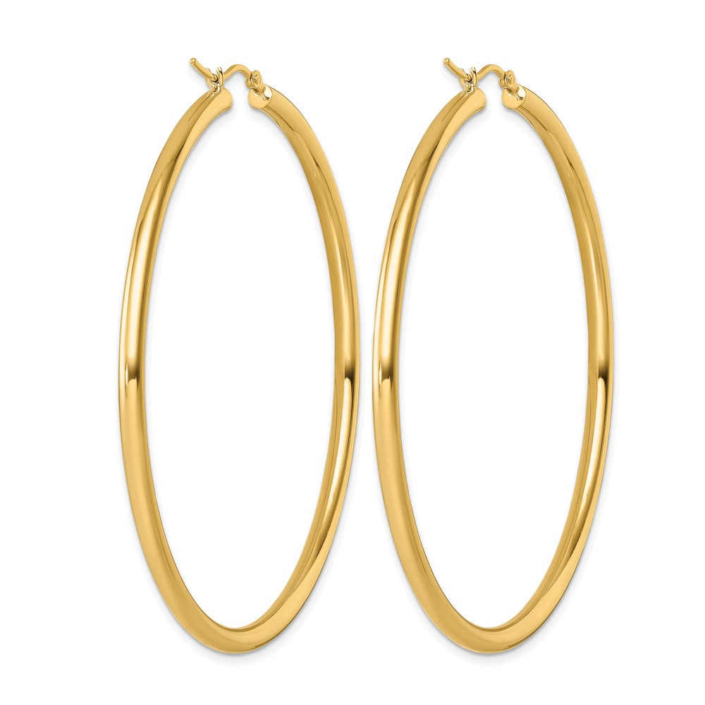 14K Gelbgold Poliert 3mm Creolen