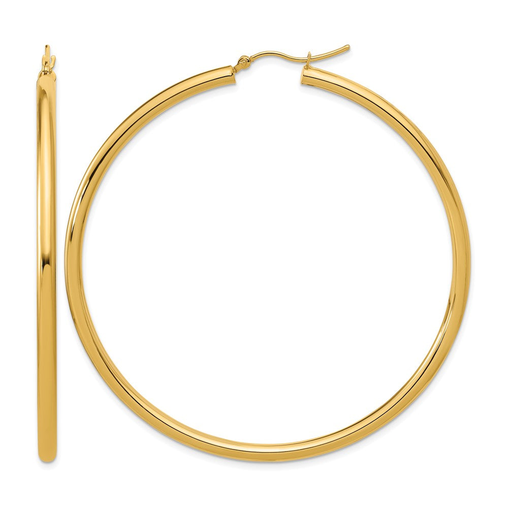 14K Gelbgold Poliert 3mm Creolen
