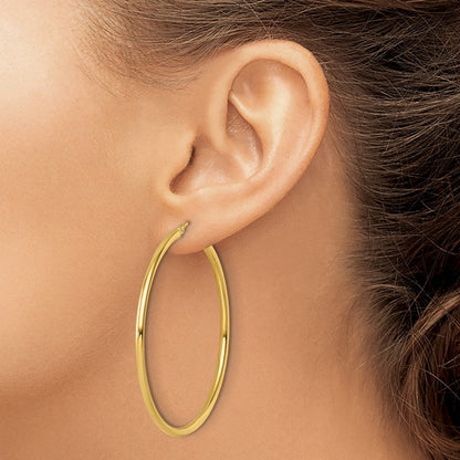 14K Gelbgold Poliert 2.5mm Creolen