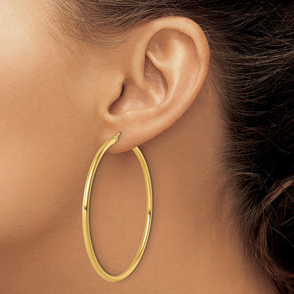 14K Gelbgold Poliert 2.5mm Creolen