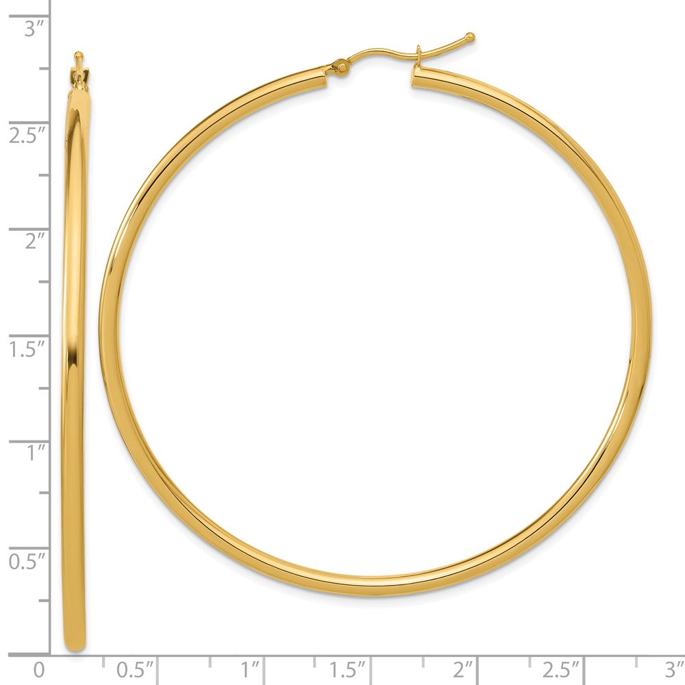 14K Gelbgold Poliert 2.5mm Creolen