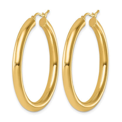 14K Gelbgold Poliert 4mm Creolen