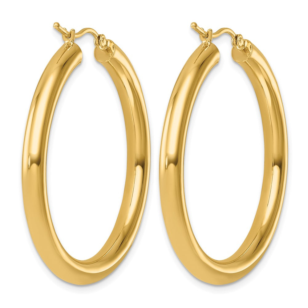14K Gelbgold Poliert 4mm Creolen