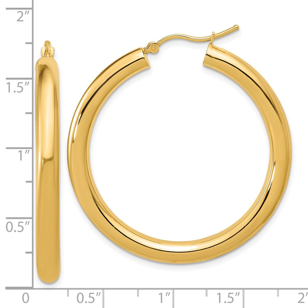 14K Gelbgold Poliert 4mm Creolen