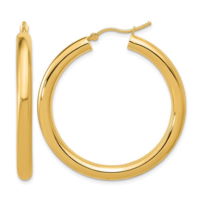 14K Gelbgold Poliert 4mm Creolen