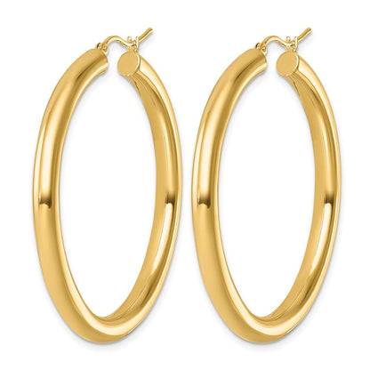 14K Gelbgold Poliert 4mm Creolen