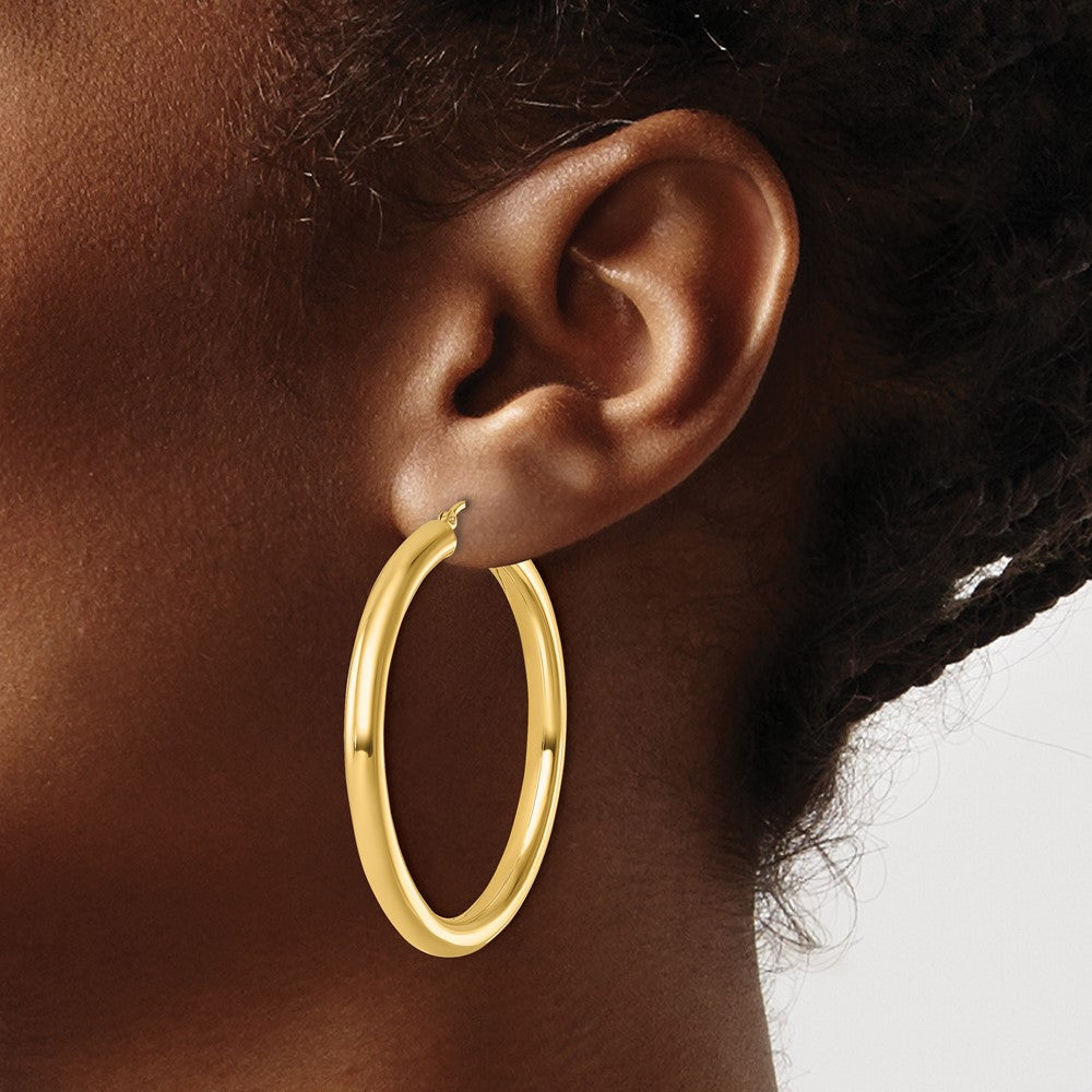 14K Gelbgold Poliert 4mm Creolen