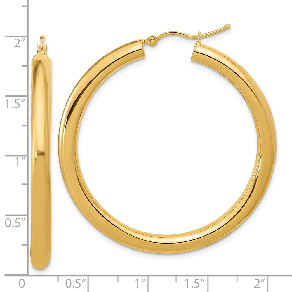 14K Gelbgold Poliert 4mm Creolen