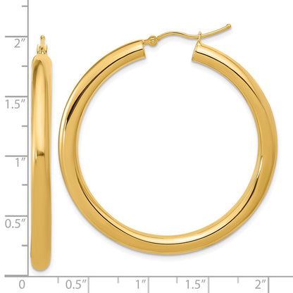 14K Gelbgold Poliert 4mm Creolen