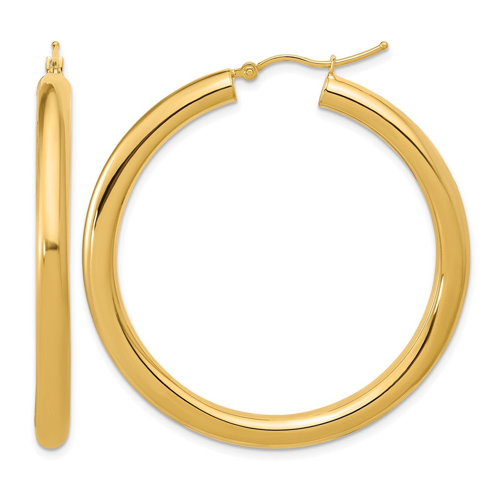14K Gelbgold Poliert 4mm Creolen