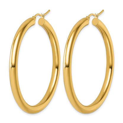 14K Gelbgold Poliert 4mm Creolen