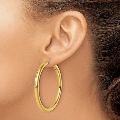 14K Gelbgold Poliert 4mm Creolen