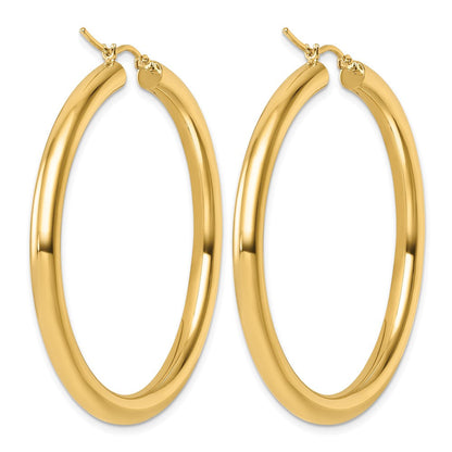 14K Gelbgold Poliert 4mm Creolen