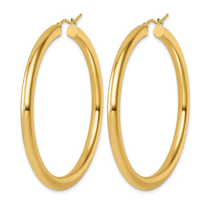 14K Gelbgold Poliert 4mm Creolen