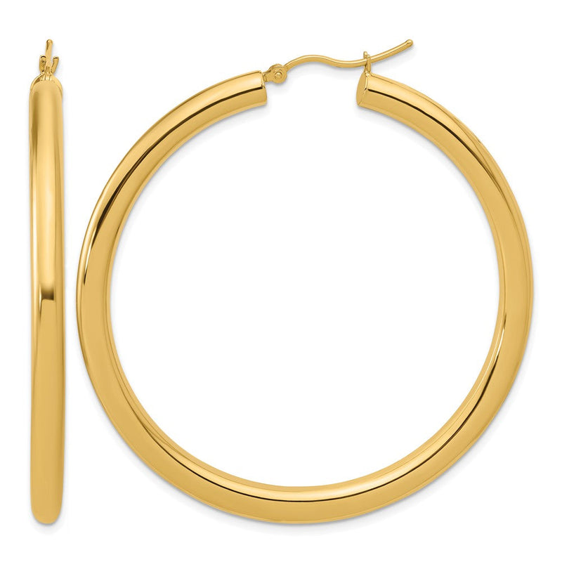 14K Gelbgold Poliert 4mm Creolen