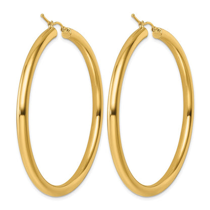 14K Gelbgold Poliert 4mm Creolen